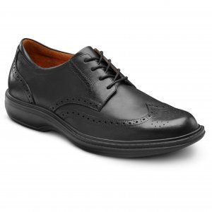 Wing Tip Black orthotic shoes